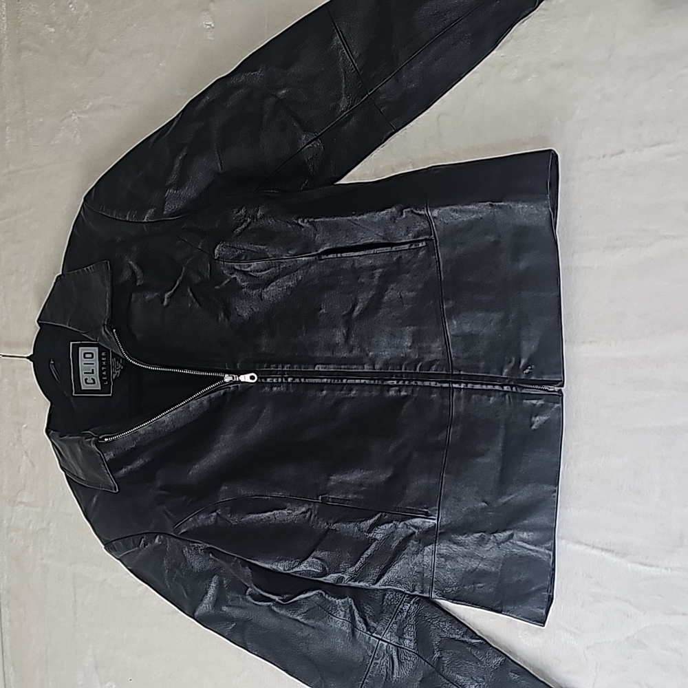 Vintage CLIO leather jacket Medium Women’s 100% Leather Shell RN-58985 retro 90s